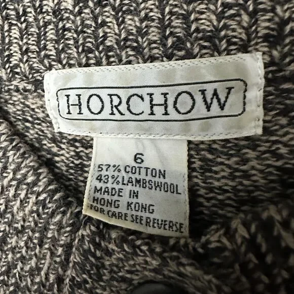 VTG Horchow Sweater Dress Womens 6 Brown Lambswool Blend Classic Long Sleeve - Picture 8 of 11